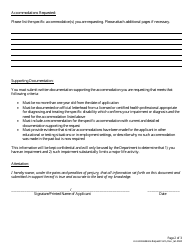 Form BPV-018 Request for Accommodations - Massachusetts, Page 2