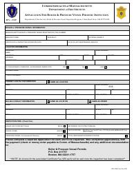 Document preview: Form BPV-030P Application for Boiler & Pressure Vessel Periodic Inspection - Massachusetts
