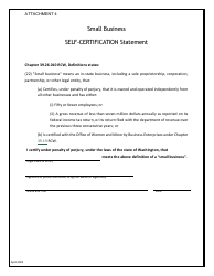 Attachment 4 Small Business Self-certification Statement - Washington