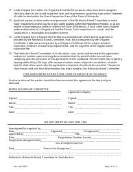 Application and Agreement for Permit to Operate a Registered Feedlot - Nebraska, Page 4