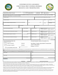 Document preview: Structural Pest Control Business Branch 2 and 3 Registration - Inyo County, California