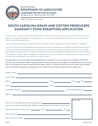 Document preview: CPD Form 333 South Carolina Grain and Cotton Producers Guaranty Fund Exemption Application - South Carolina