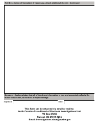 Election Law Complaint Form - North Carolina, Page 2