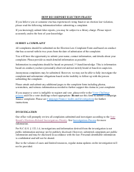 Election Law Complaint Form - North Carolina, Page 3