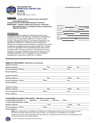Form 600 Application for Beneficial Water Use Permit - Montana