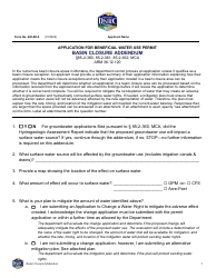 Form 600-BCA Application for Beneficial Water Use Permit - Basin Closure Addendum - Montana