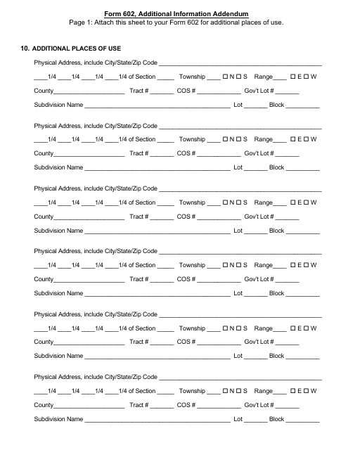 Form 602  Printable Pdf