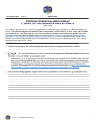 Document preview: Form 600-CGWA Application for Beneficial Water Use Permit - Controlled Groundwater Area Addendum - Montana