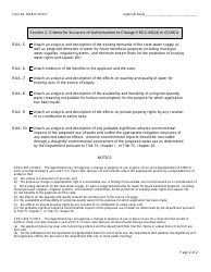 Form 606B Application for Change of a Water Right - Reasonable Use Addendum - Montana, Page 2