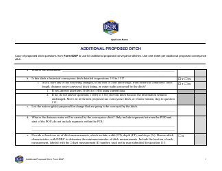 Document preview: Form 606P Additional Proposed Ditch - Montana