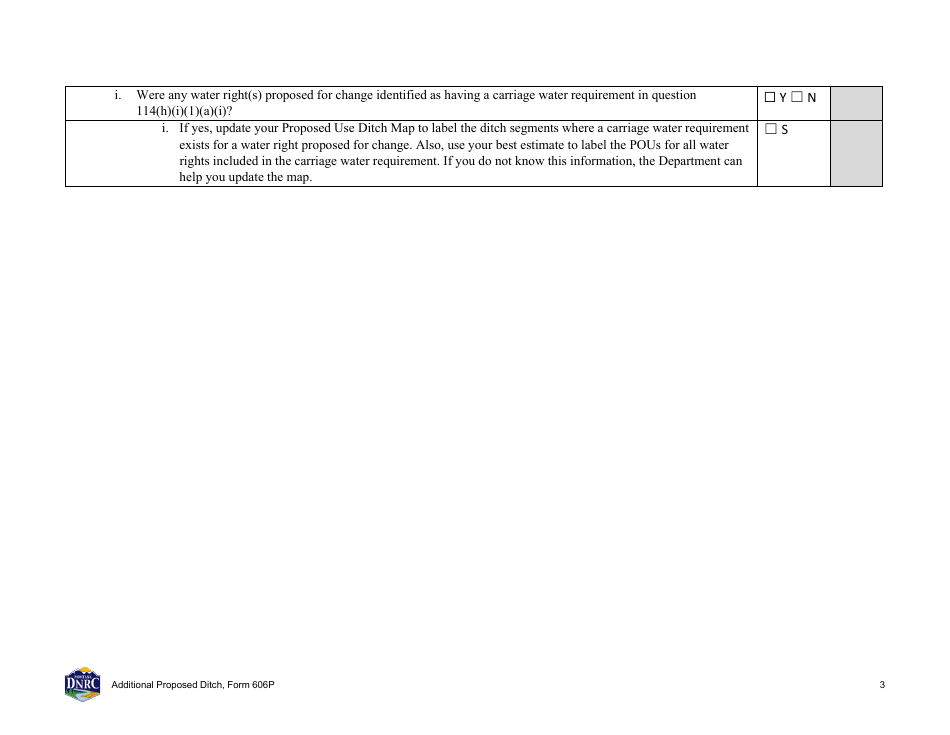Form 606P Additional Proposed Ditch - Montana, Page 3
