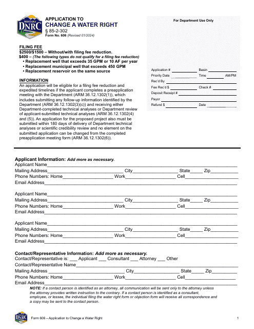 Form 606  Printable Pdf