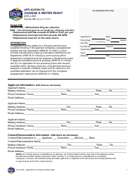 Form 606 Application to Change a Water Right - Montana