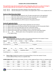 Form 606-CD Conservation District Application to Change Water Reservation - Montana, Page 2
