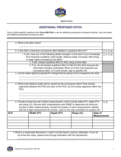 Additional Proposed Ditch - Montana