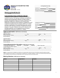 Form 600P Preapplication Meeting Form - Montana