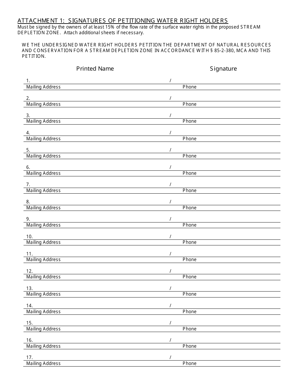 Form 652 Petition to Create a Stream Depletion Zone - Montana, Page 3