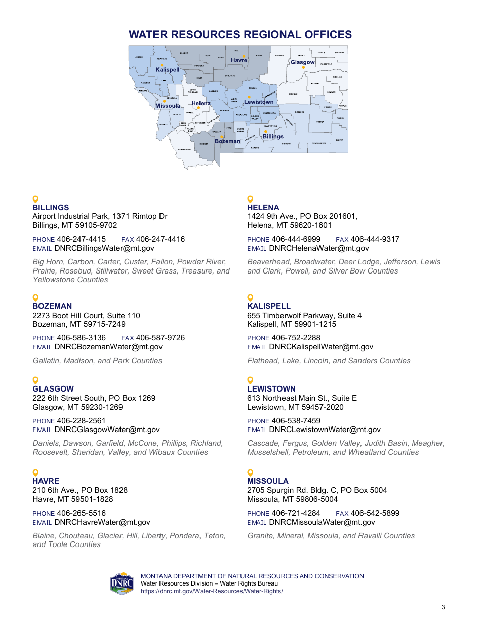 Request for Preapplication Meeting - Montana, Page 3
