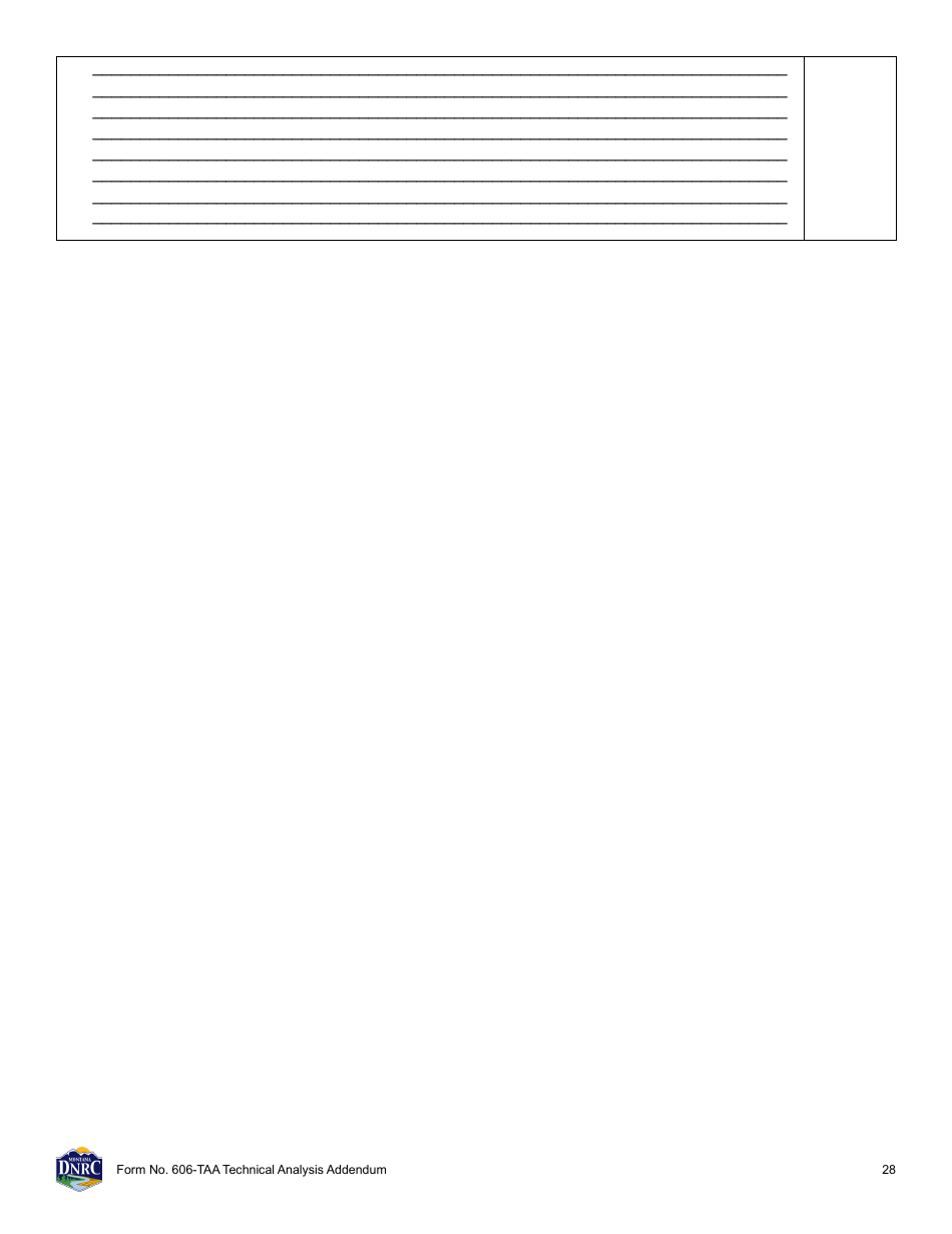 Form 606-TAA Application to Change a Water Right Technical Analysis Addendum - Montana, Page 28