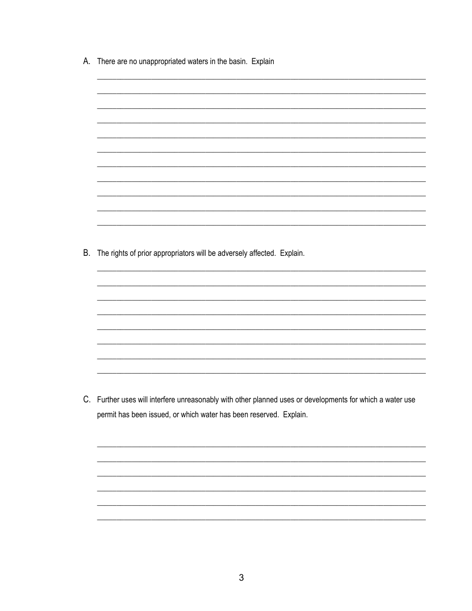 Form 631 Petition for Closure of a Highly Appropriated Basin - Montana, Page 3