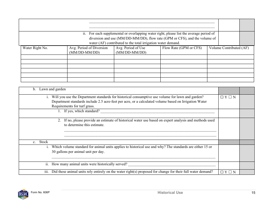 Form 606P Preapplication Meeting Form - Water Right Change - Montana, Page 15
