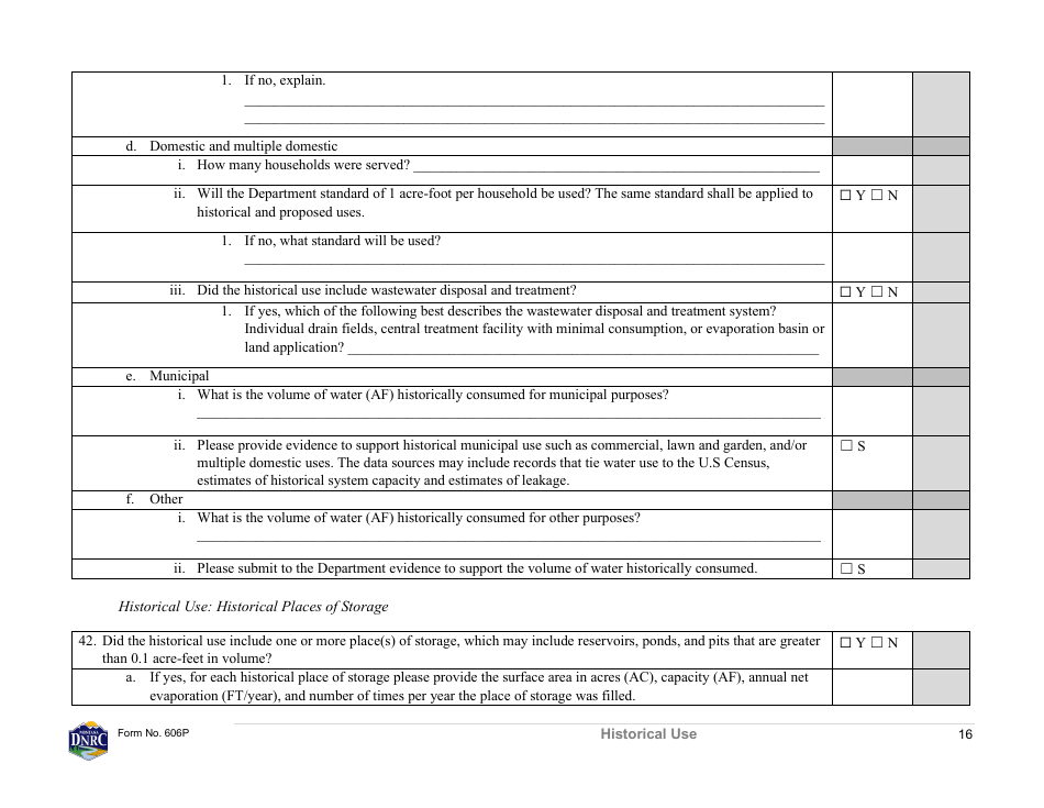 Form 606P Preapplication Meeting Form - Water Right Change - Montana, Page 16