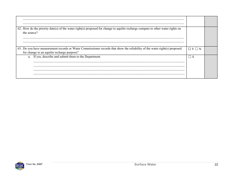Form 606P Preapplication Meeting Form - Water Right Change - Montana, Page 22