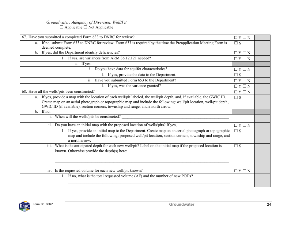 Form 606P Preapplication Meeting Form - Water Right Change - Montana, Page 24