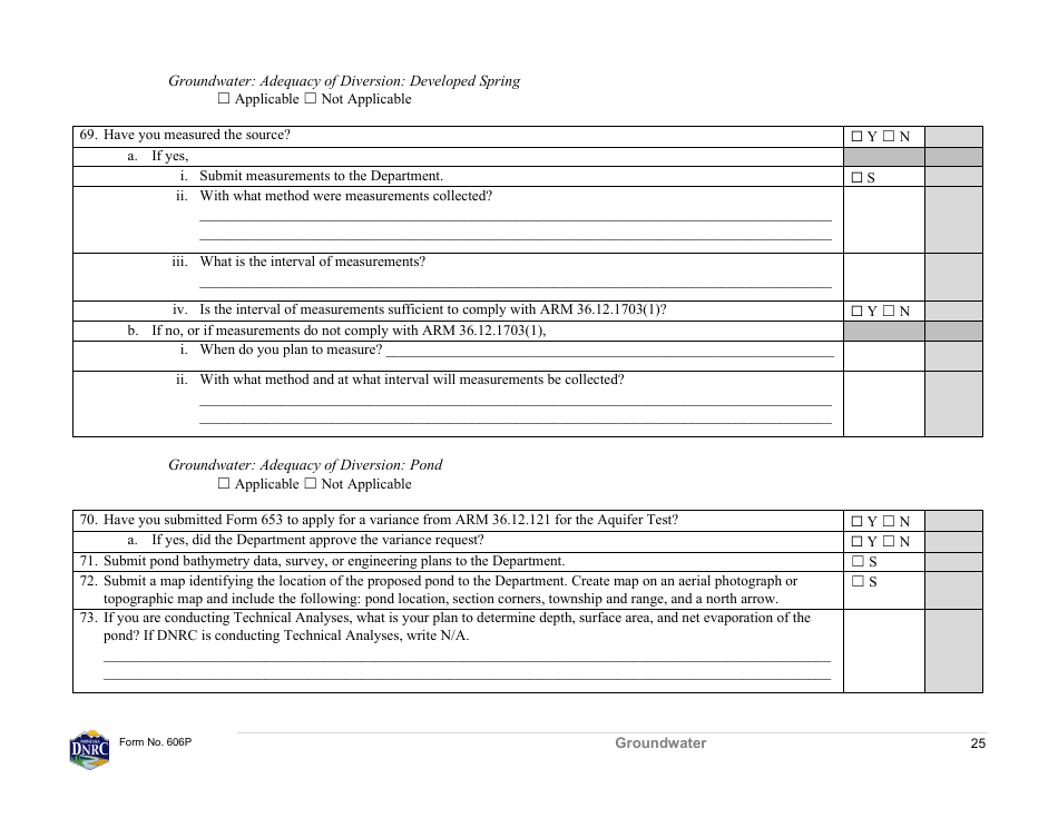 Form 606P Preapplication Meeting Form - Water Right Change - Montana, Page 25