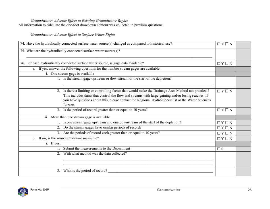 Form 606P Preapplication Meeting Form - Water Right Change - Montana, Page 26
