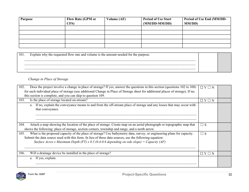 Form 606P Preapplication Meeting Form - Water Right Change - Montana, Page 32