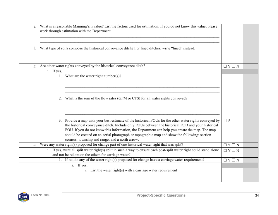 Form 606P Preapplication Meeting Form - Water Right Change - Montana, Page 34