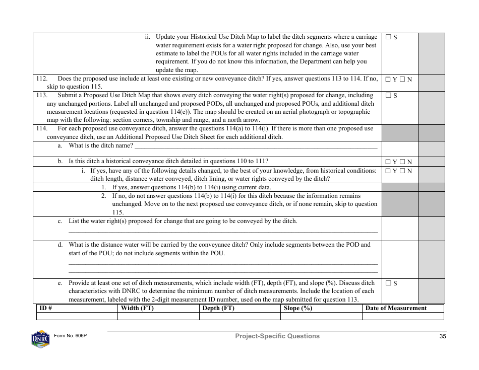 Form 606P Preapplication Meeting Form - Water Right Change - Montana, Page 35