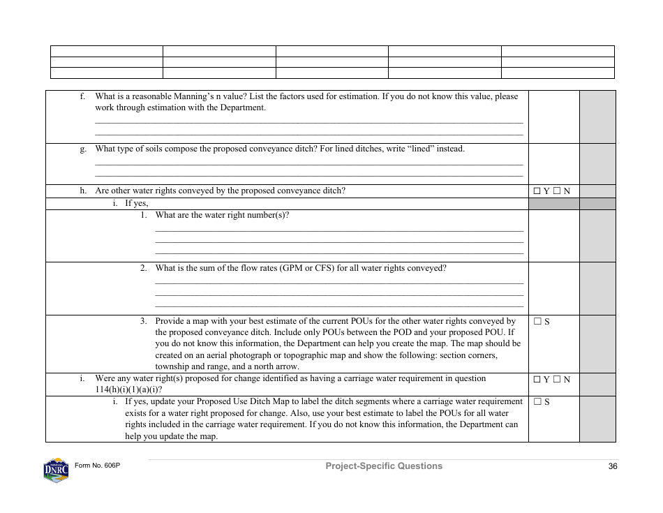 Form 606P Preapplication Meeting Form - Water Right Change - Montana, Page 36