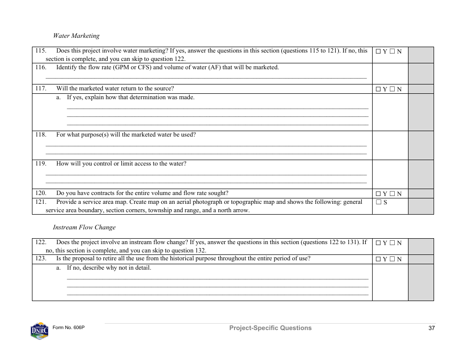 Form 606P Preapplication Meeting Form - Water Right Change - Montana, Page 37