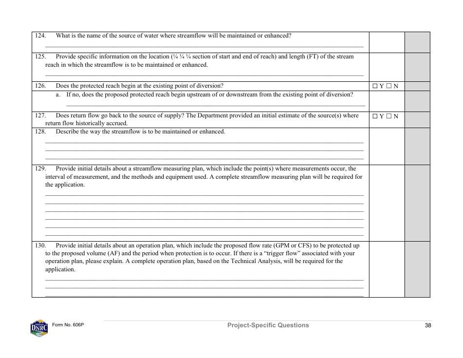 Form 606P Preapplication Meeting Form - Water Right Change - Montana, Page 38