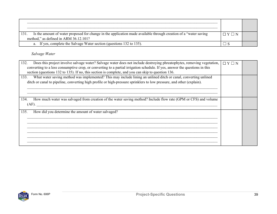 Form 606P Preapplication Meeting Form - Water Right Change - Montana, Page 39
