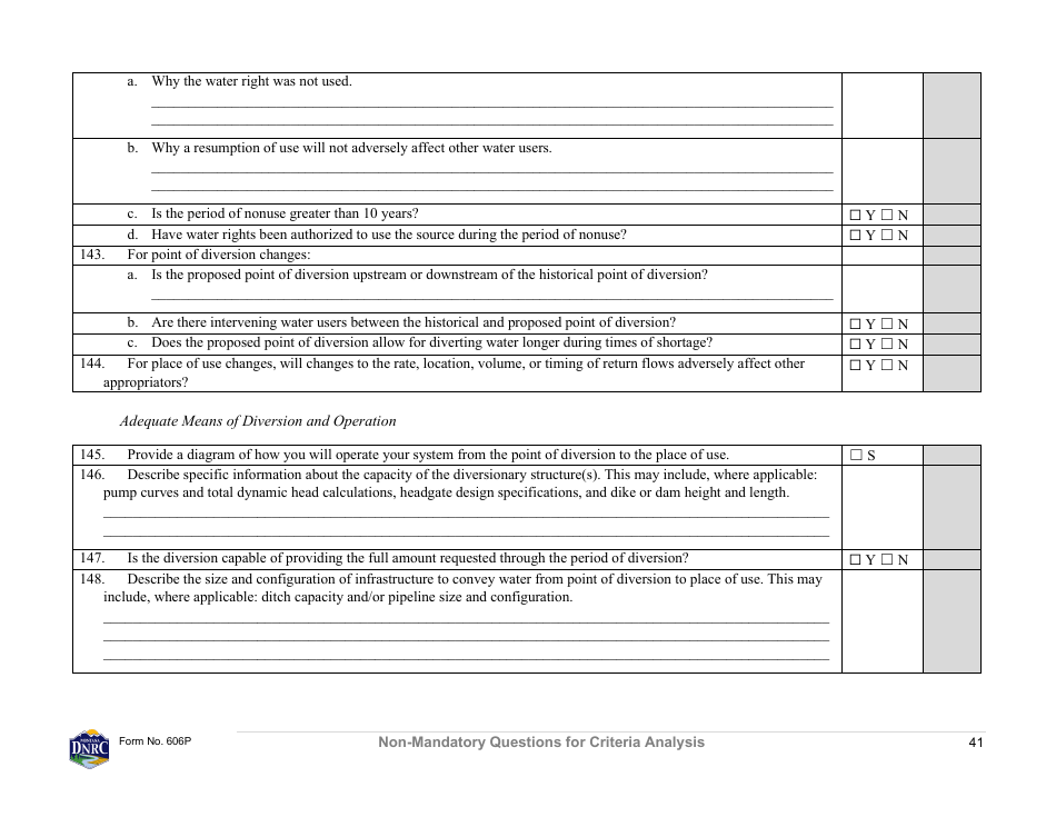 Form 606P Preapplication Meeting Form - Water Right Change - Montana, Page 41