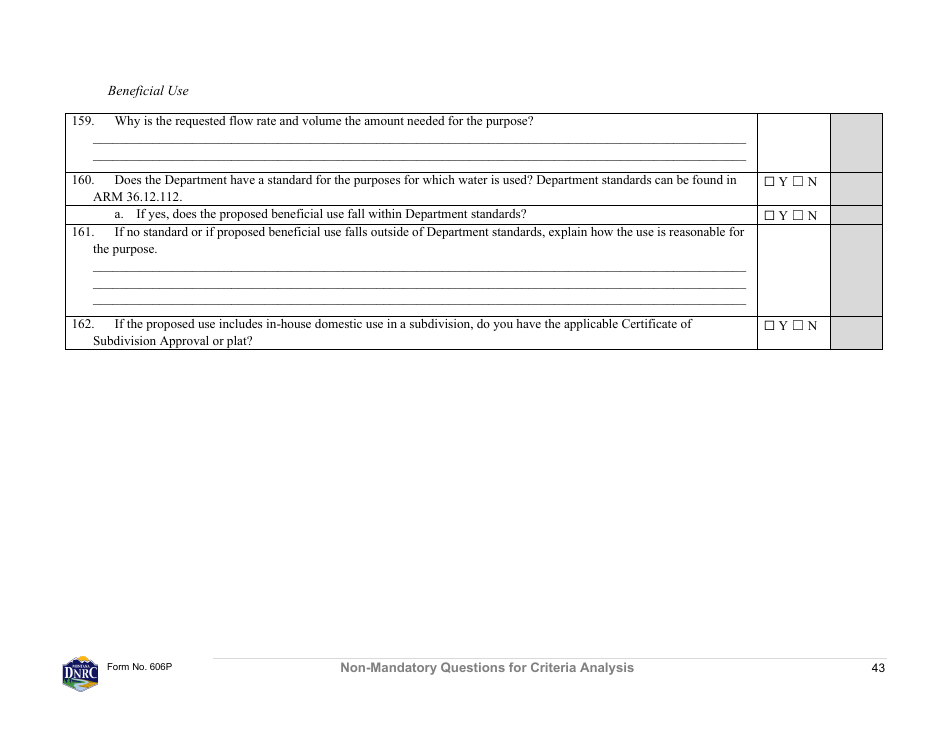 Form 606P Preapplication Meeting Form - Water Right Change - Montana, Page 43