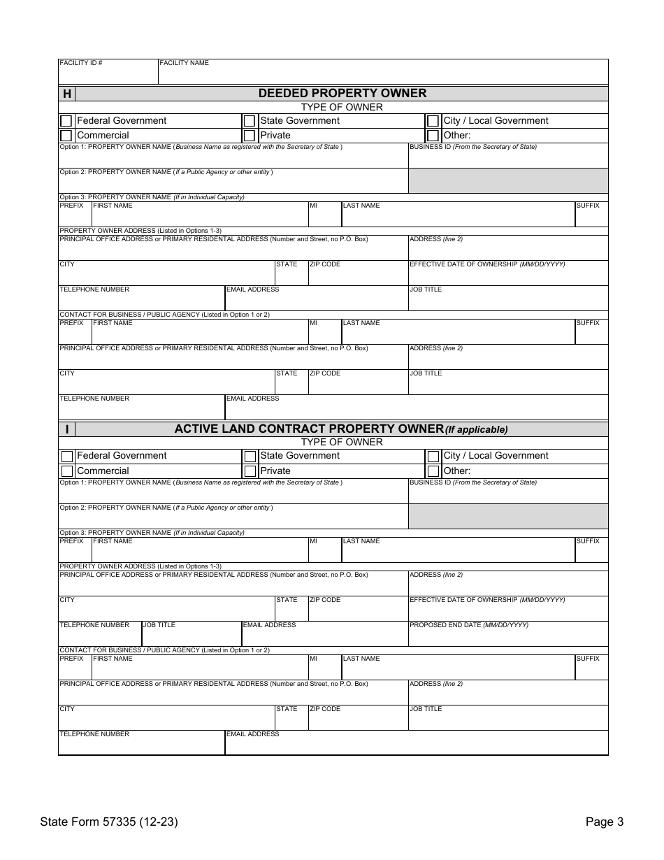 State Form 57335 Notification for Aboveground Storage Tank Systems - Indiana, Page 3