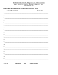 Commercial Feed Product Registration (Ten Pounds or Less) - Alabama, Page 2
