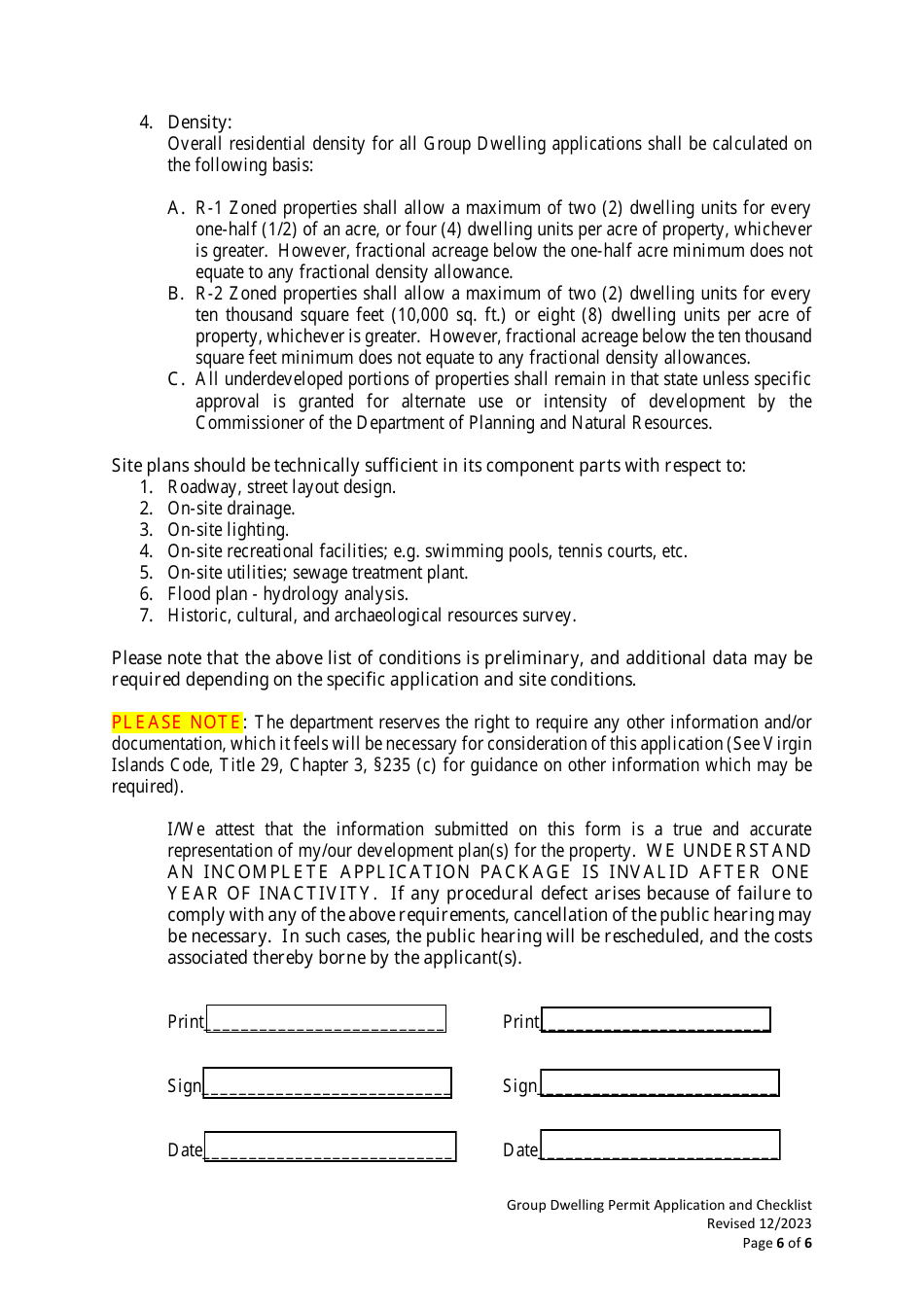 Group Dwelling Permit Application - Virgin Islands, Page 10