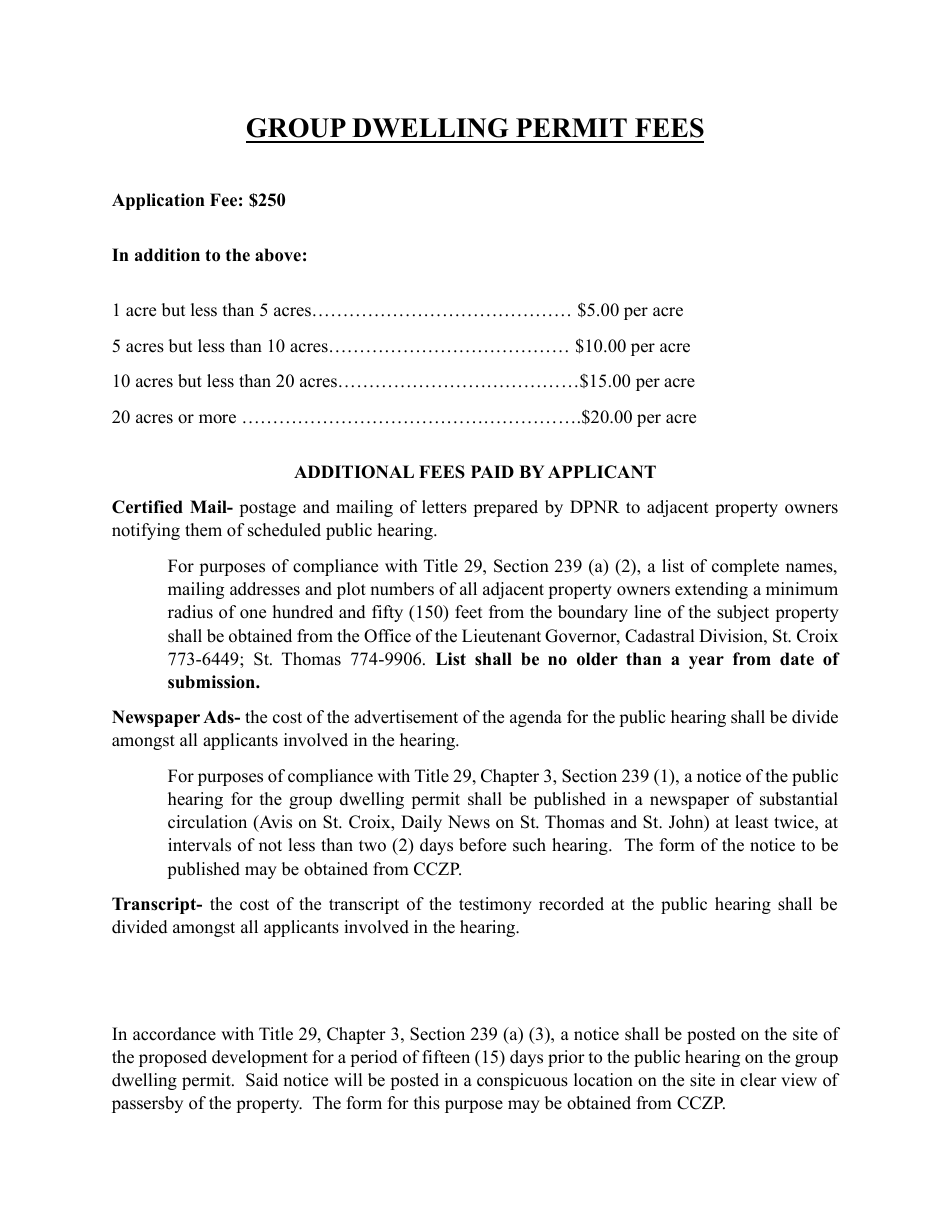 Group Dwelling Permit Application - Virgin Islands, Page 4
