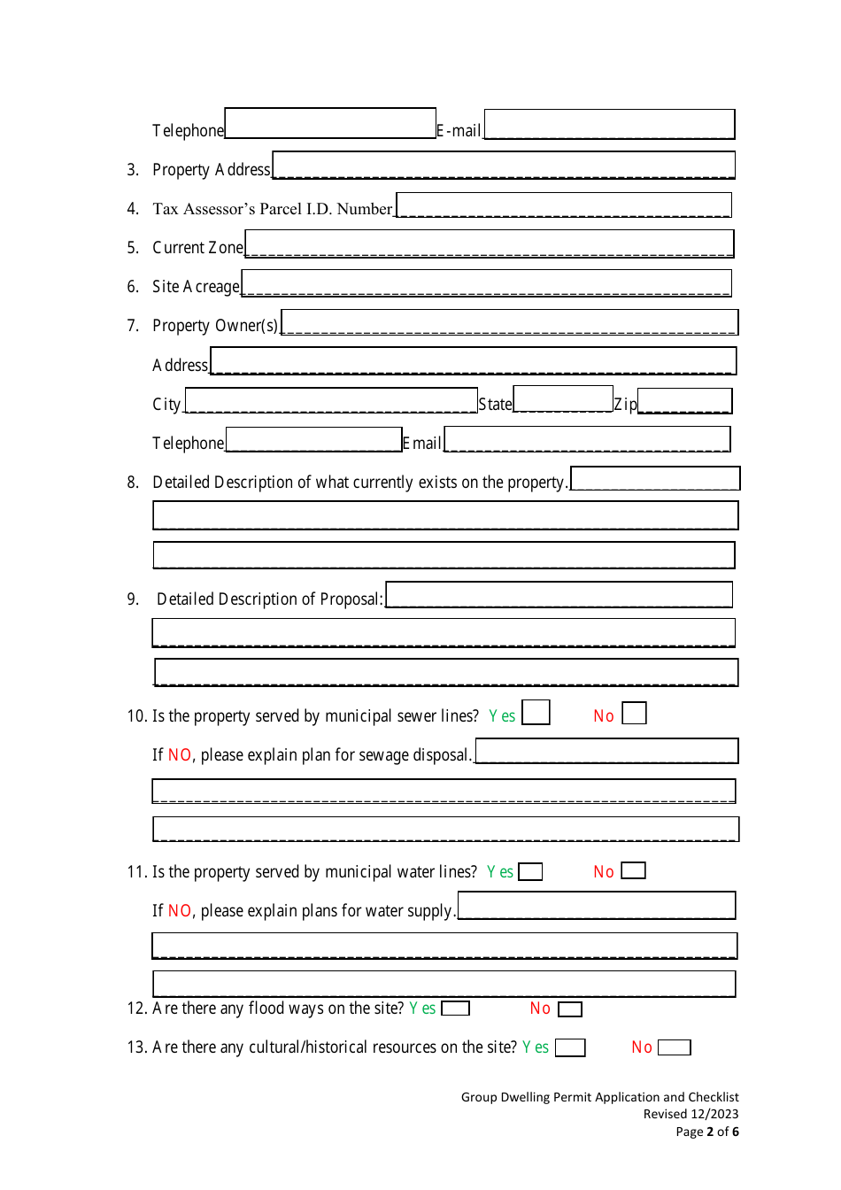 Group Dwelling Permit Application - Virgin Islands, Page 6