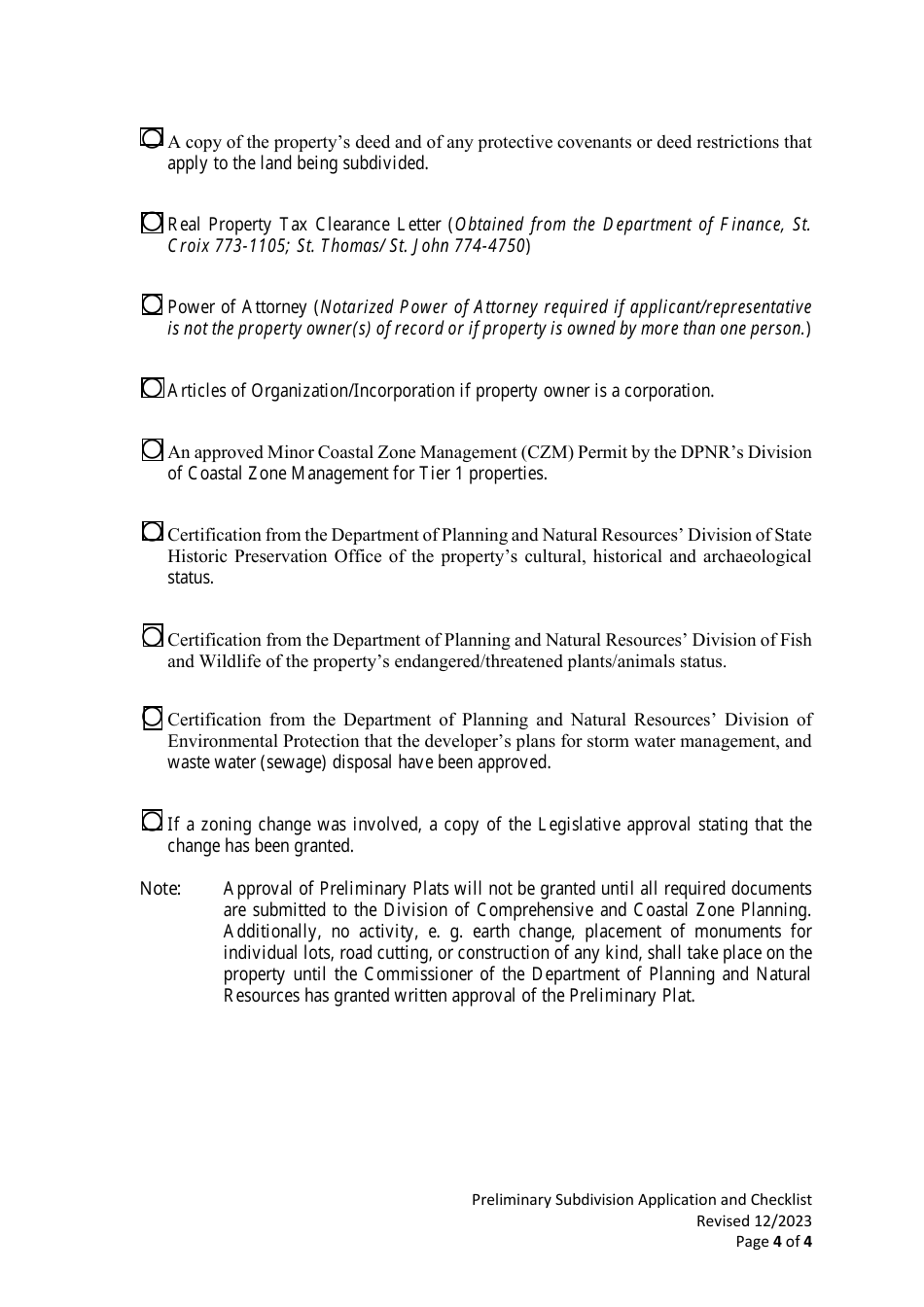 Application for Approval of Preliminary Subdivision Plat - Virgin Islands, Page 7