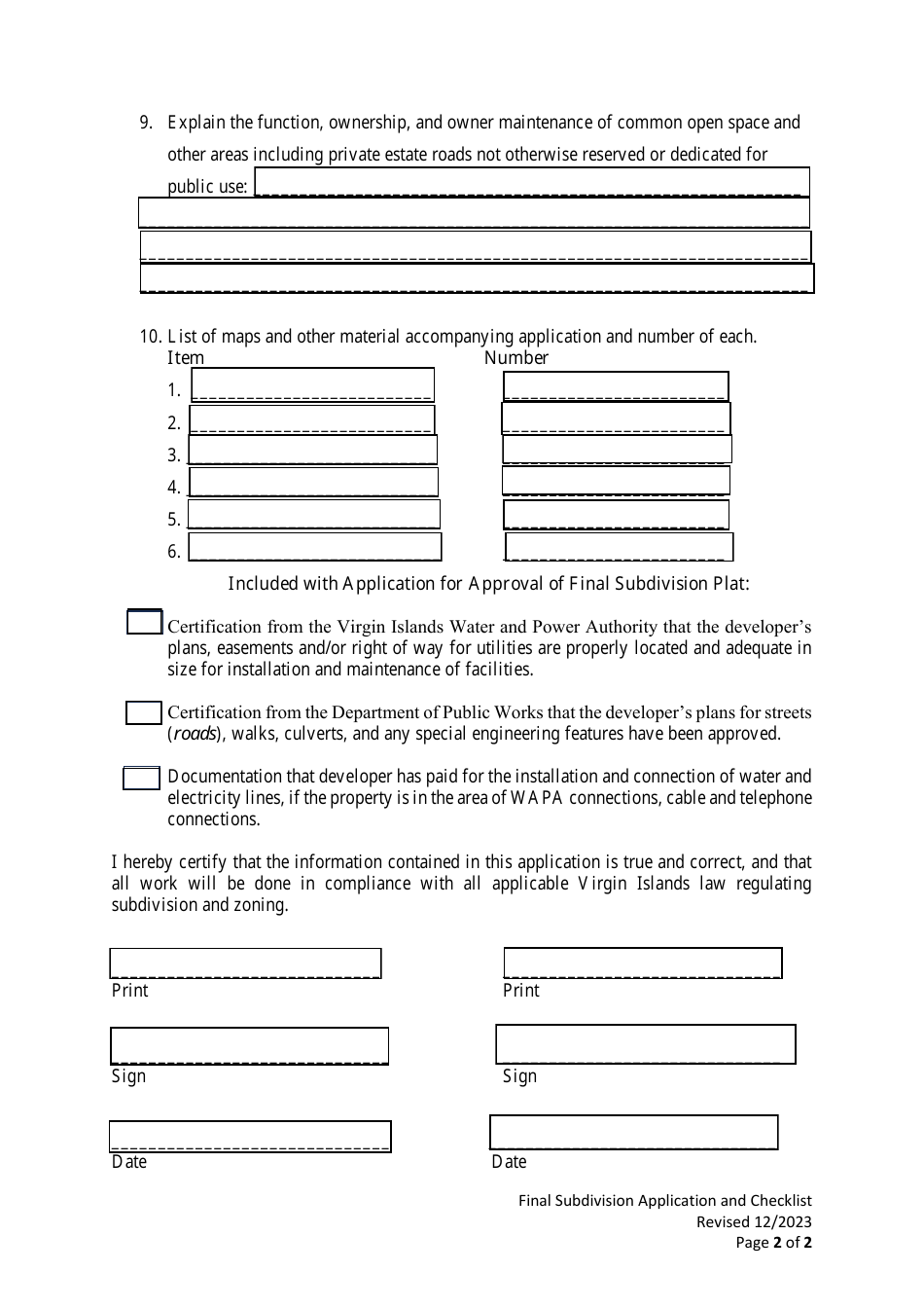 Application for Approval of Preliminary Subdivision Plat - Virgin Islands, Page 9