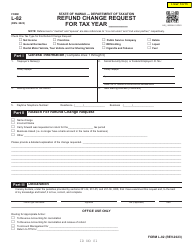 Document preview: Form L-82 Refund Change Request - Hawaii