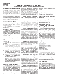 Instructions for Form M-19 Cigarette and Tobacco Products Monthly Tax Return - Hawaii