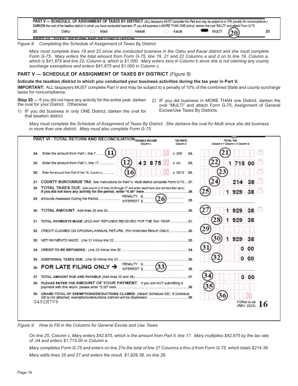 Instructions for Form G-45, G-49 - Hawaii, Page 16