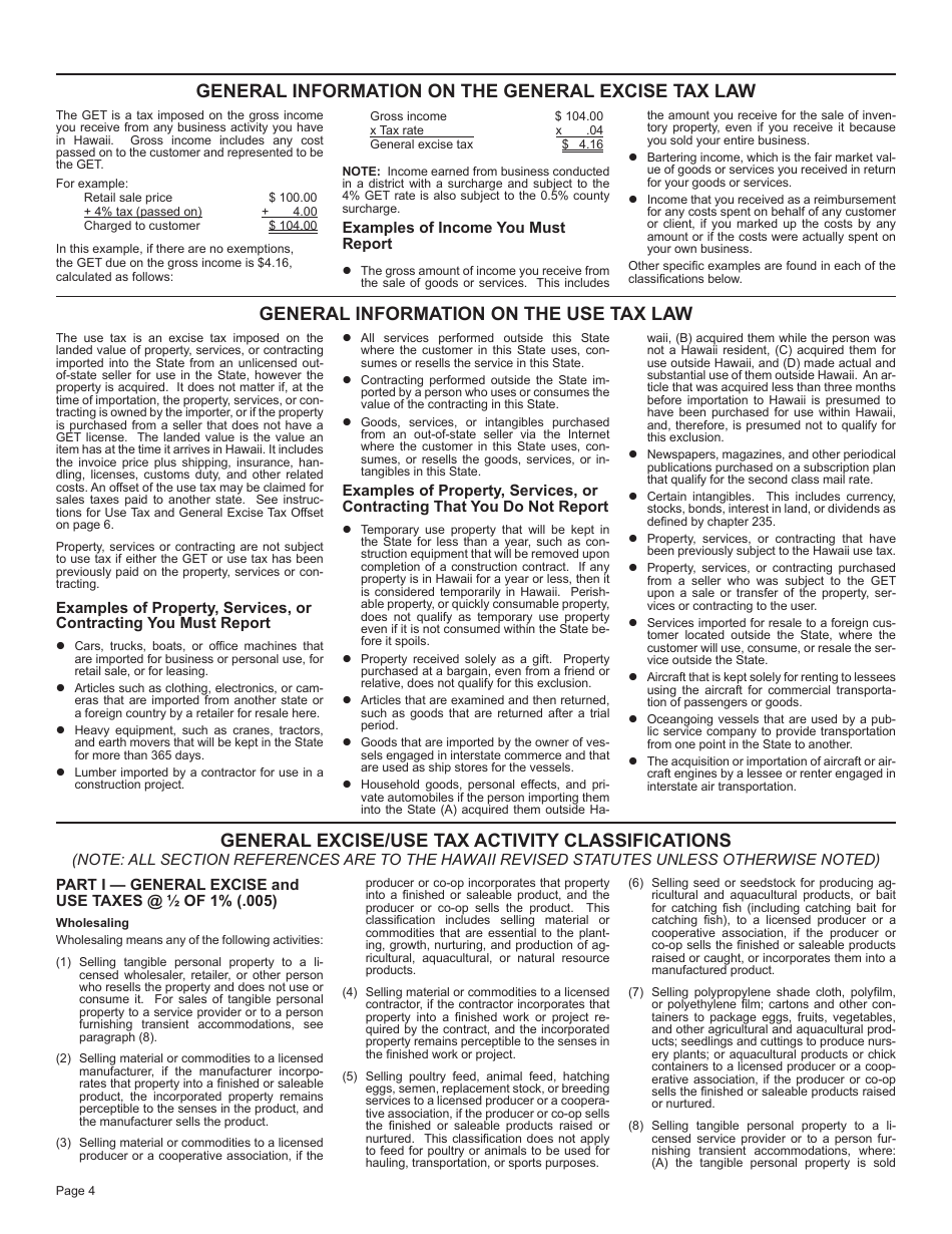 Instructions for Form G-45, G-49 - Hawaii, Page 4
